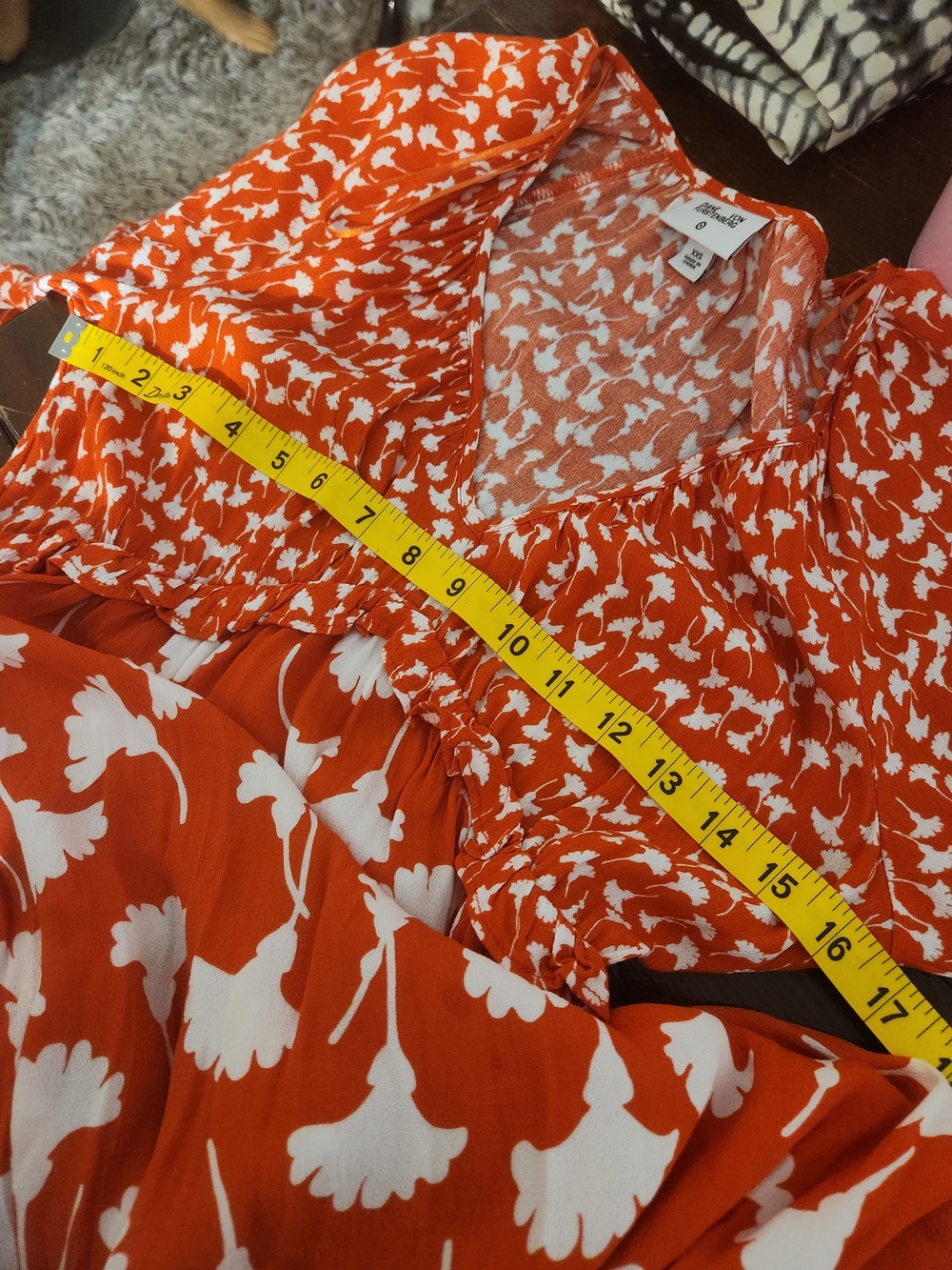 Diane Von Furstenberg Orange & White Floral Print Maxi Dress - Picture 11 of 13